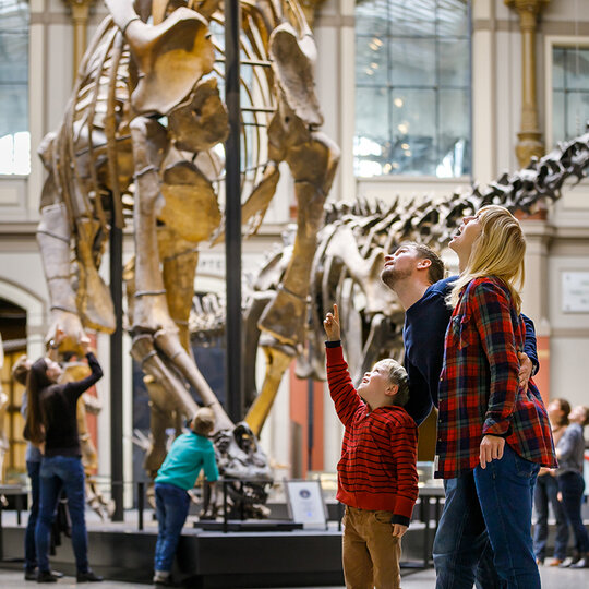 La familia en el Museo de Historia Natural de Berlín
