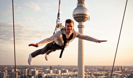 Base Flying from the Park Inn Hotel - a real attraction in Berlin