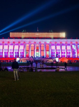 Illuminiertes Altes Museum bei der Langen Nacht der Museen