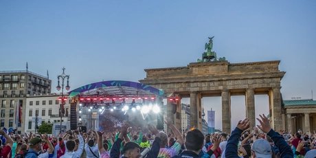 Athletendisco am Brandenburger Tor