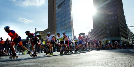 Berlin-Marathon mit Inline-Skatern am Potsdamer Platz