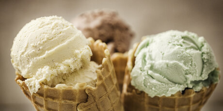 Vanilla, Chocolate and Pistachio Ice Cream