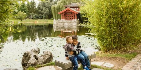 Visite avec des enfants aux Jardins du monde à Berlin