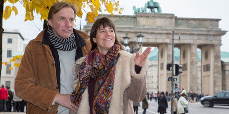 Berlin visitors in front of the Brandenburg Gate