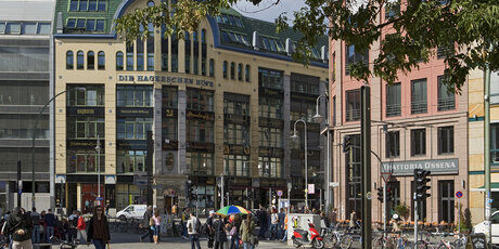 Exterior view of the Hackeschen Höfe at Hackescher Markt in Berlin