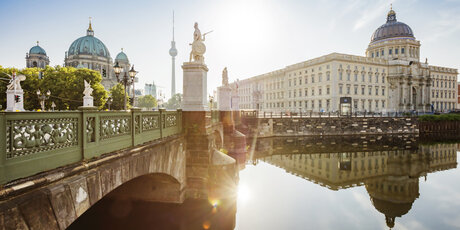 Panorama of Humboldt Forum and Berlin Cathedral