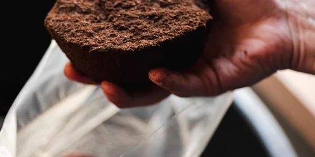 Posos de café para la producción de tazas Kaffeeform