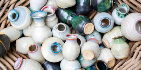 Kleine Vasen aus der Lüder Keramik Werkstatt im Domäne Dahlem