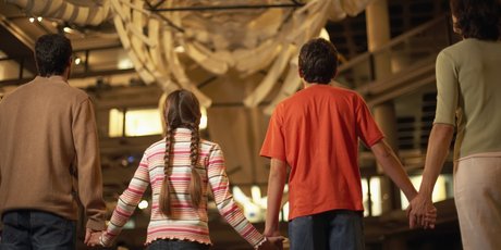 Family Enjoying a Museum Exhibit