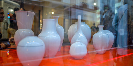 Design Vases in Shop Window