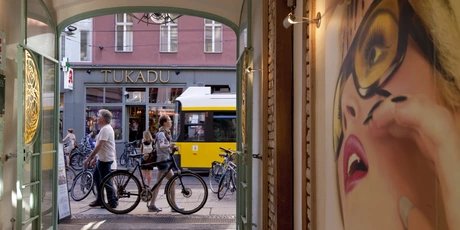 Entrance to the Rosenhöfe at Hackescher Markt in Berlin
