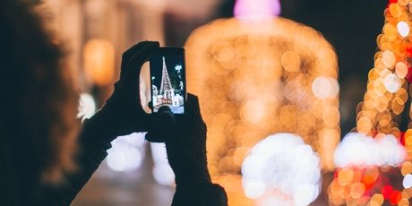 Handyfoto von Weihnachtsbaum