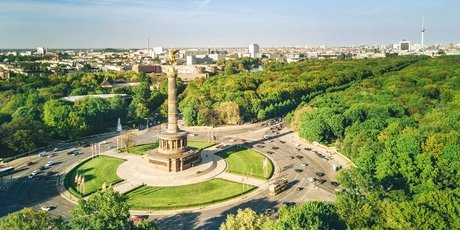 Victory column and Berlin Tiergarten, Germany