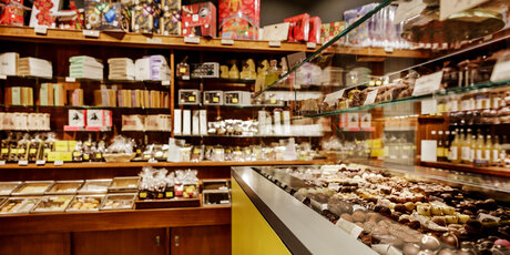 Interior of the Walter Confiserie chocolate house with pralines and chocolate