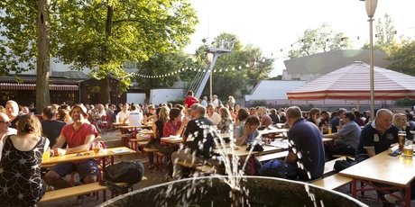 Prater beer garden in Berlin in summer