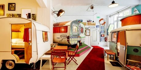 15-Min-Stadt-Hotel Hüttenpalast Wohnwagen