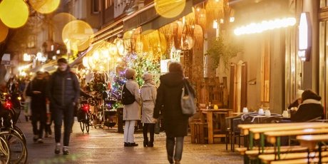 Bergmannstraße in Berlin zur Weihnachtszeit