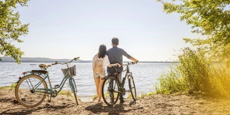 Cycling at the Müggelsee in Berlin