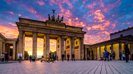 Sunset at the Brandenburg Gate in Berlin