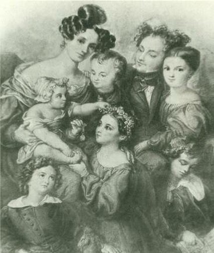 Wilhelm Hensel: Alexander Mendelssohn mit seiner Familie, 1832 © Staatsbibliothek zu Berlin – Preußischer Kulturbesitz, Mendelssohn-Archiv