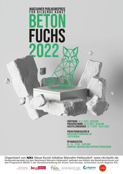 KEY VISUAL Marzahner Publikumspreis für bildende Kunst BETON FUCHS 2022