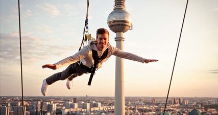 Base Flying from the Park Inn Hotel - a real attraction in Berlin
