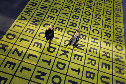 Walkable field of letters of the Berlinische Galerie in Berlin