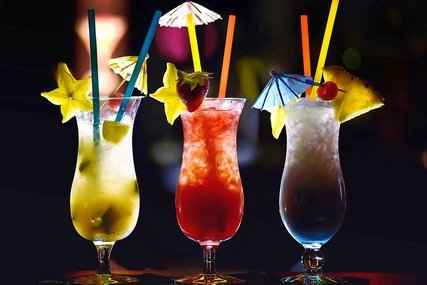Close-Up Of Cocktails On Bar Counter