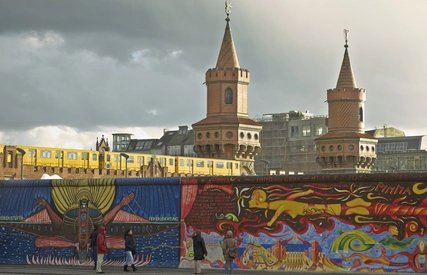 East Side Gallery (part) and S-Bahn station Warschauer Strasse