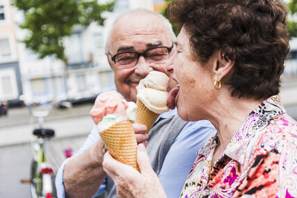 Couple eating ice cream