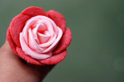 Ice creme in form of a rose