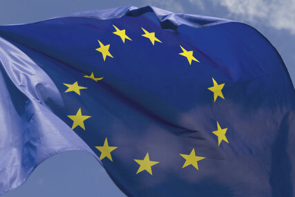 Close-up on the EU flag.