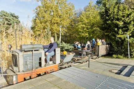 mit der Parkeisenbahn Wuhlheide und der Dampflok Emma durch das FEZ