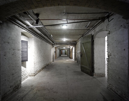 SA prison Papestraße Berlin memorial site, cellar corridor