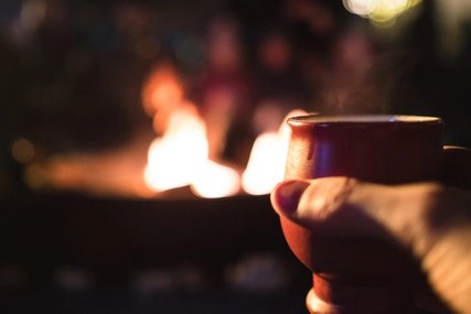 Glühwein from the clay cup