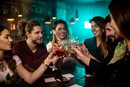 Group of people in the bar