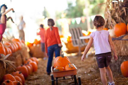 Children with pumpkins