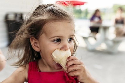 Child enjoying ice cream