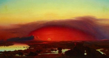 Die Pontinischen Sümpfe bei Sonnenuntergang, 1848 von August Kopisch