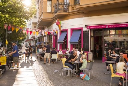tables in front of the "Café Tanne B" in Berlin 