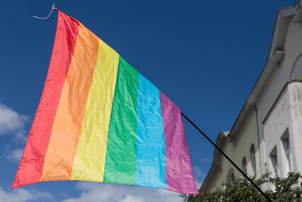 Lesbian gay town festival rainbow flag