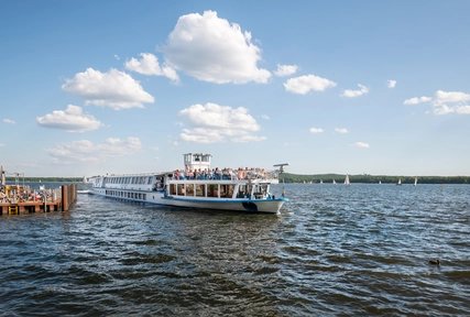 Müggelsee lake Rübezahl landing stage on Müggelsee lake in Berlin