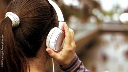 Girl with headphones Girl with headphones in Berlin