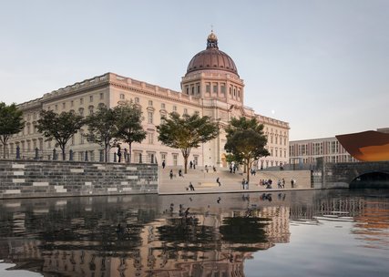 zukünftige Freitreppe an der Schlossfreiheit Berlin zukünftige Freitreppe an der Schlossfreiheit Berlin