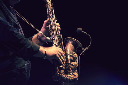 Saxophone player on stage
