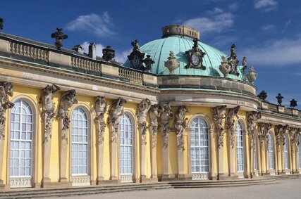 Sanssouci Palace in Potsdam near Berlin in sunlight