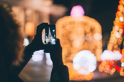 Handyfoto von Weihnachtsbaum