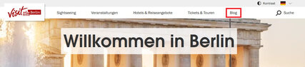 Screenshot visitBerlin.de Startseite für Leichte Sprache