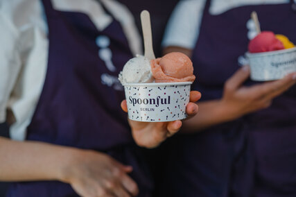 Two scoops of ice cream in a sundae at Spoonful Berlin