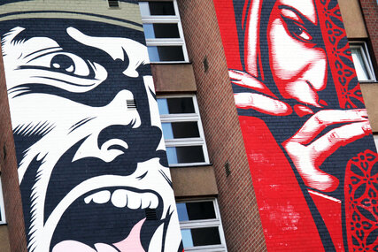 Streetart: Shepard Fairey Mural in der Bülowstraße
